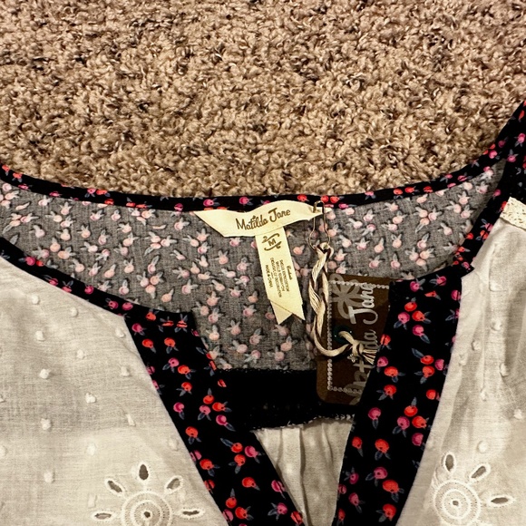 NWT Matilda Jane Snow Globe Tunic Blouse Eyelet Dotted Swiss Floral Cottagecore - Picture 3 of 5